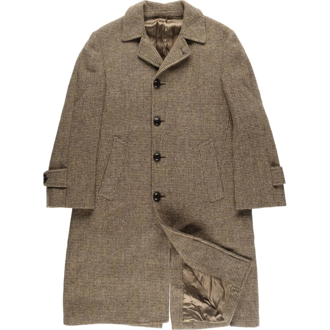 House of Rockey Harris Tweed Wool Long Coat Men's S Size /evb009758