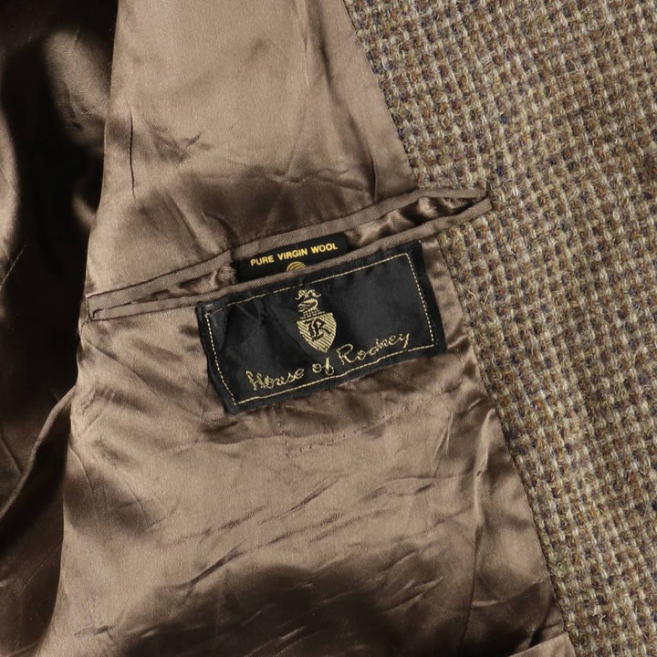 House of Rockey Harris Tweed Wool Long Coat Men's S Size /evb009758