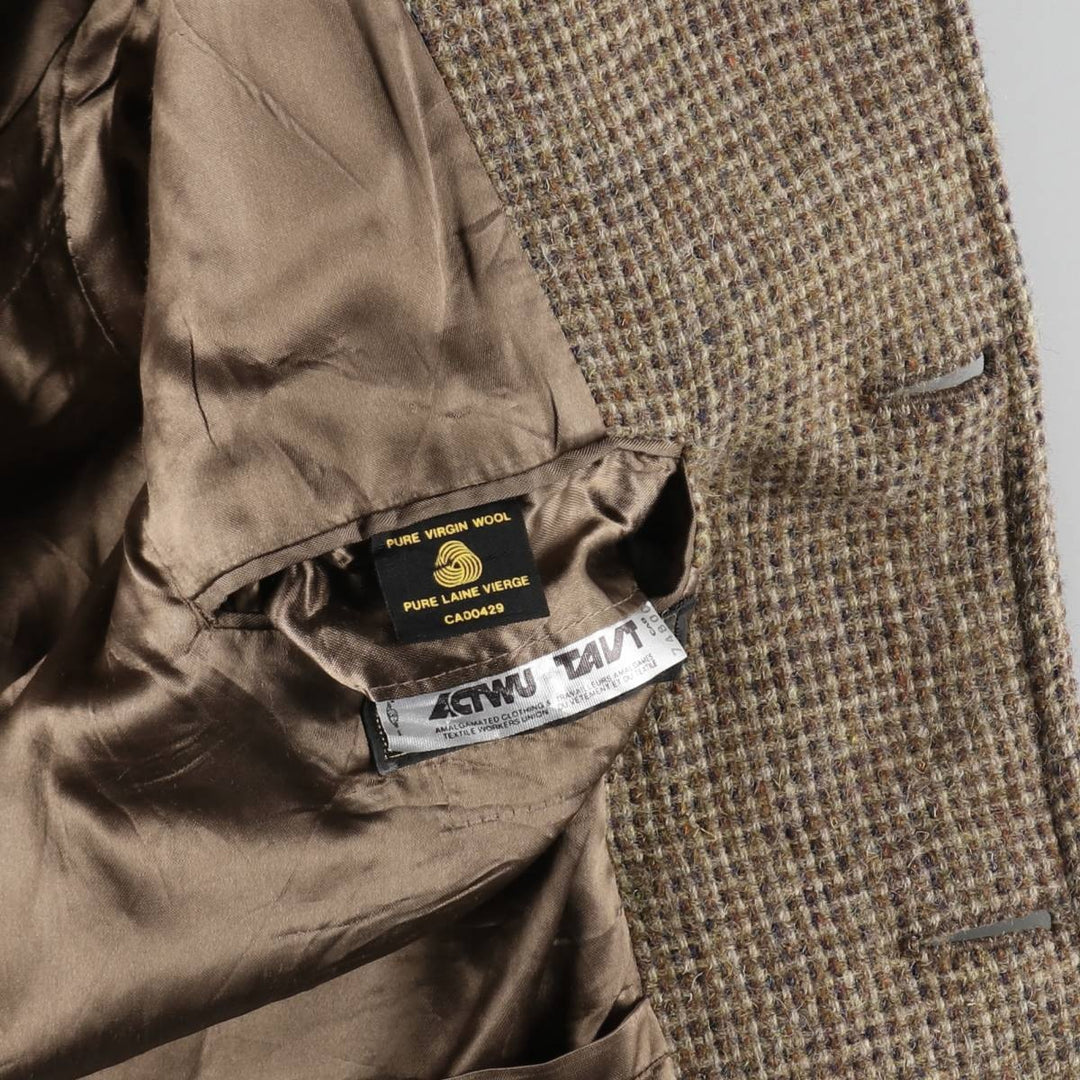 House of Rockey Harris Tweed Wool Long Coat Men's S Size /evb009758