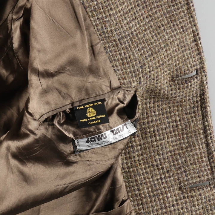 House of Rockey Harris Tweed Wool Long Coat Men's S Size /evb009758