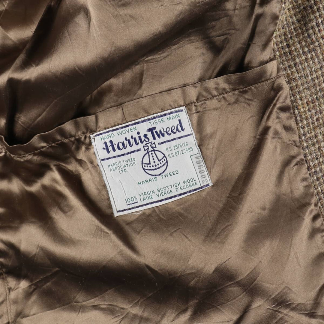 House of Rockey Harris Tweed Wool Long Coat Men's S Size /evb009758