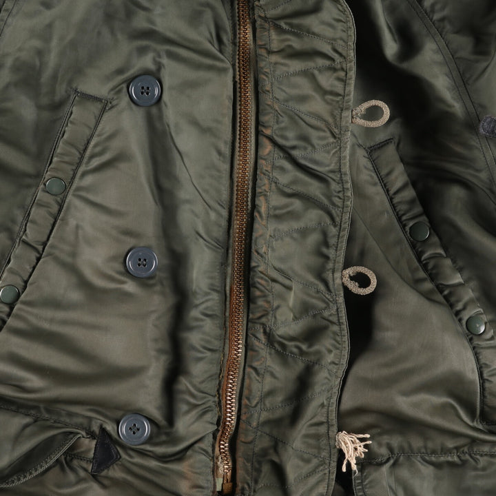 N-3B Military Flight Jacket, Men's Size L unclear Khaki type sage green Vintage Second Hand