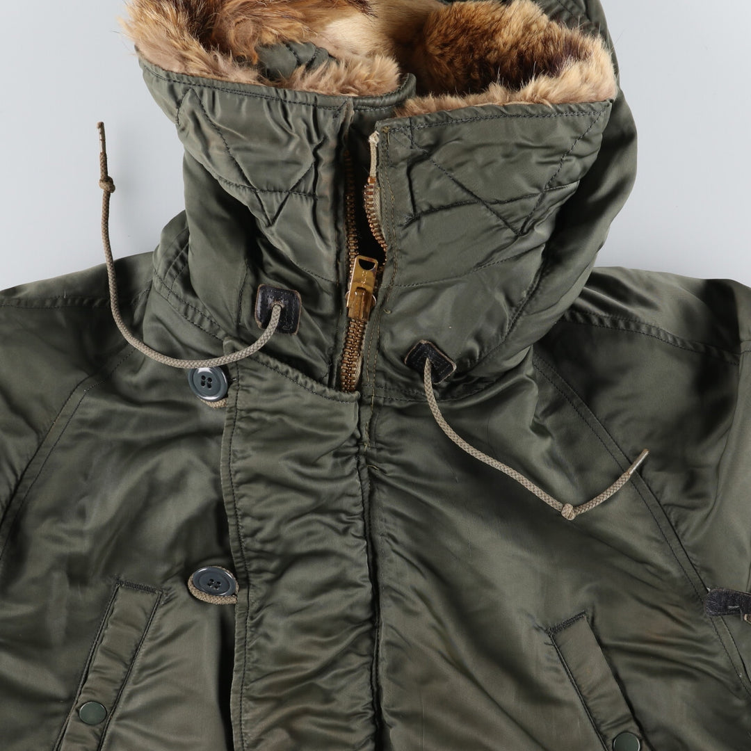 N-3B Military Flight Jacket, Men's Size L unclear Khaki type sage green Vintage Second Hand