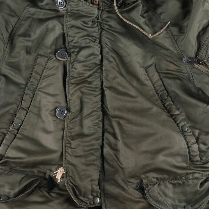N-3B Military Flight Jacket, Men's Size L unclear Khaki type sage green Vintage Second Hand