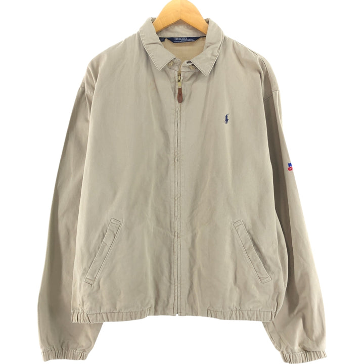 90'S Polo by Ralph Lauren swing top sports jacket, made in the USA, men's size L, vintage cotton Beige type Vintage Second Hand