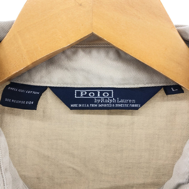 90'S Polo by Ralph Lauren swing top sports jacket, made in the USA, men's size L, vintage cotton Beige type Vintage Second Hand