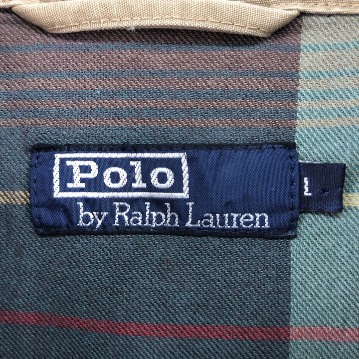 Ralph Lauren POLO by Ralph Lauren Swing Top Sports Jacket Men's L size cotton beige type brown Vintage Second Hand