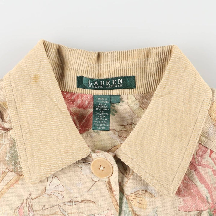 Ralph Lauren LAUREN Floral linen jacket for women, size L /evb009813