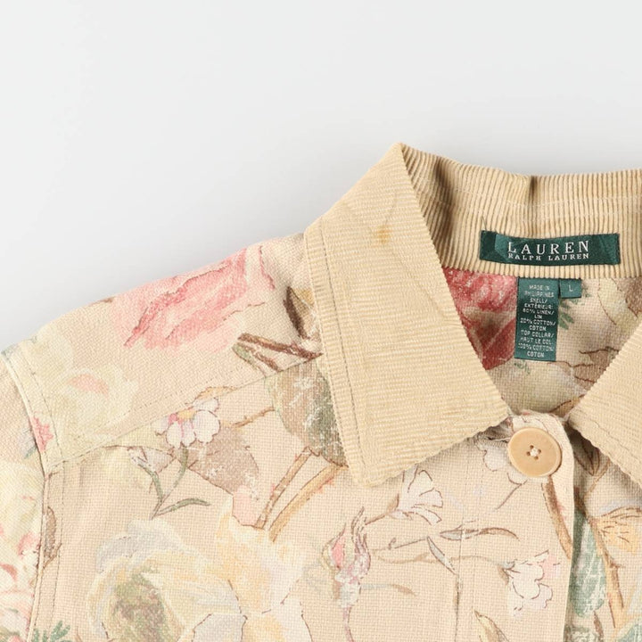 Ralph Lauren LAUREN Floral linen jacket for women, size L /evb009813