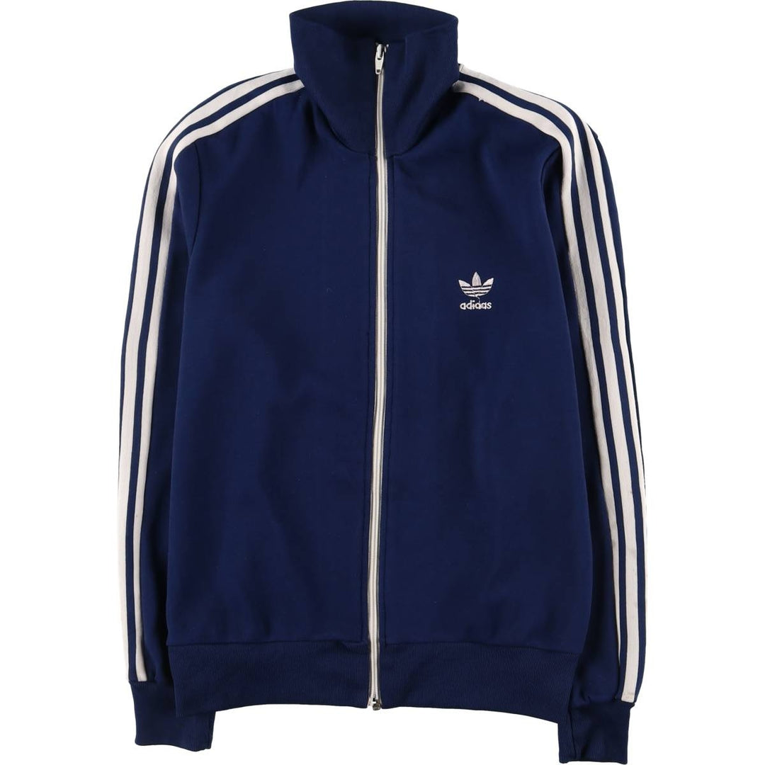 Vintage 70s-80'S adidas track jacket, women's size M polyester navy blue type Vintage Second Hand