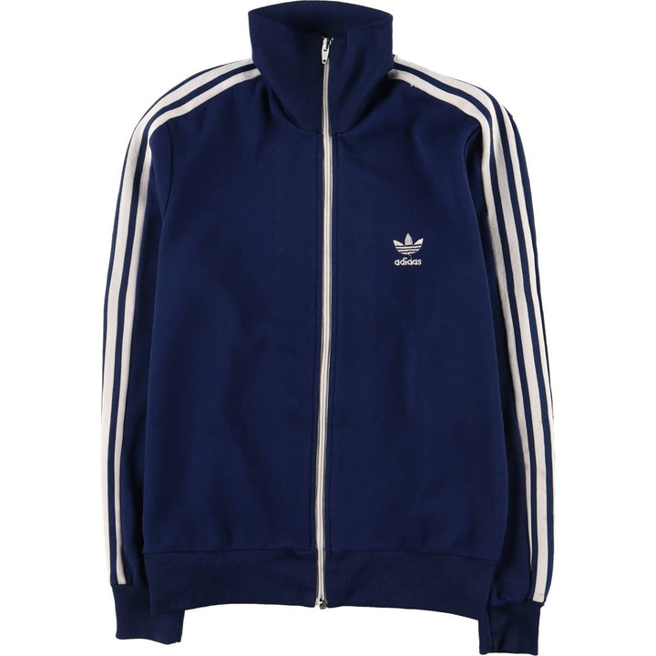 Vintage 70s-80'S adidas track jacket, women's size M polyester navy blue type Vintage Second Hand