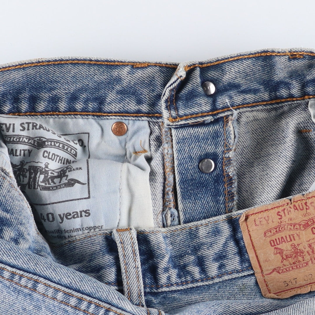Levi's 517-0216 Euro model bootcut denim pants made in the UK, men's w30 equivalent cotton Blue type light blue Vintage Second Hand
