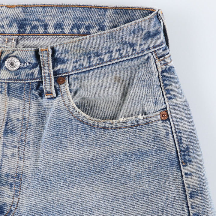 Levi's 517-0216 Euro model bootcut denim pants made in the UK, men's w30 equivalent cotton Blue type light blue Vintage Second Hand