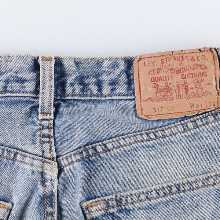 Levi's 517-0216 Euro model bootcut denim pants made in the UK, men's w30 equivalent cotton Blue type light blue Vintage Second Hand
