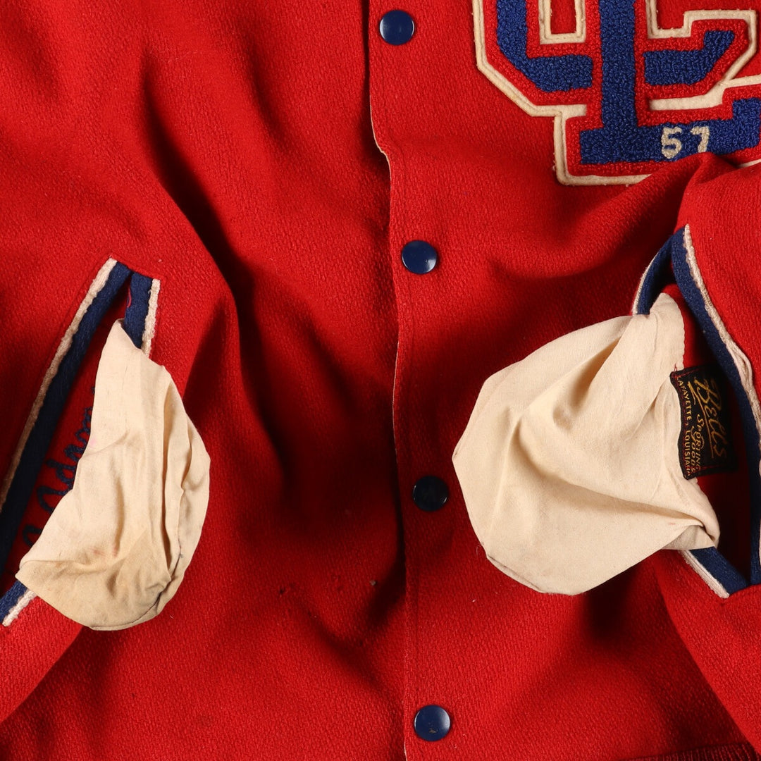 BELLS Reversible Wool Varsity Jacket Award Jacket Varsity Jacket Men's L Size Vintage /evb009905