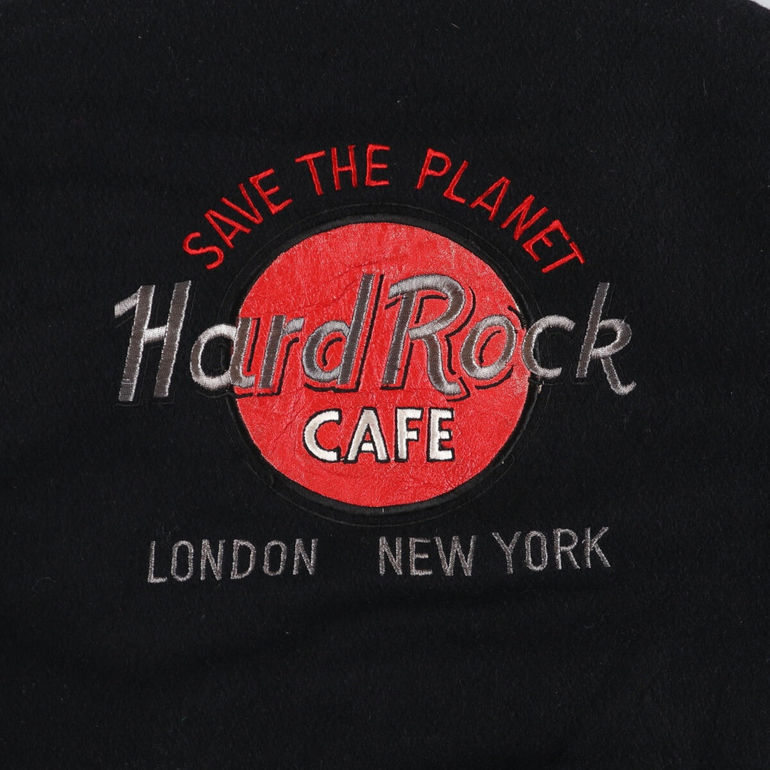 STORMIN NORMAN PRODUTIONS Hard Rock Cafe Leather Wool Buttoned Varsity Jacket for Men (S) /evb009906