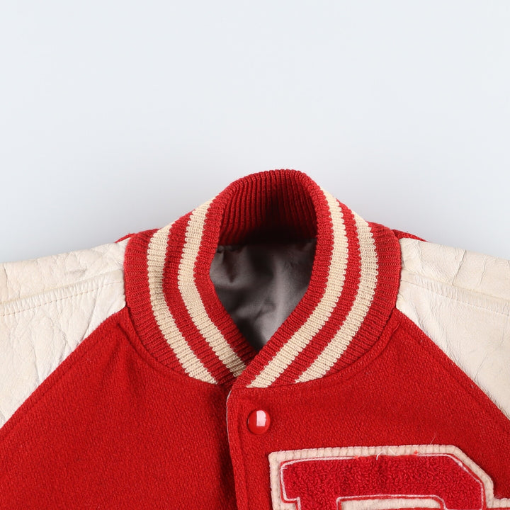 60s-70'S BUTWIN Leather Sleeve Wool Varsity Jacket Award Jacket Varsity Jacket Men's L Size Vintage /evb009908