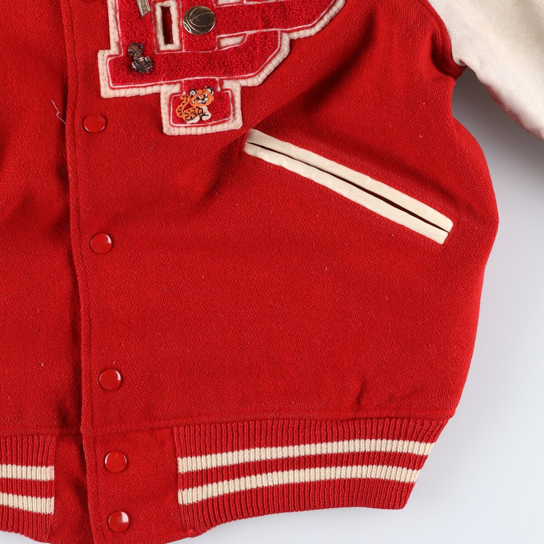 60s-70'S BUTWIN Leather Sleeve Wool Varsity Jacket Award Jacket Varsity Jacket Men's L Size Vintage /evb009908