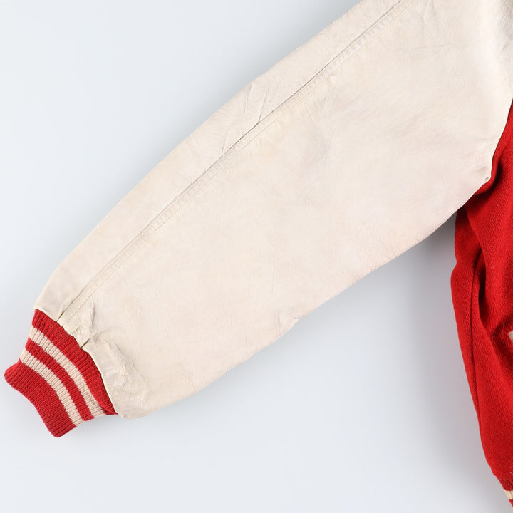 60s-70'S BUTWIN Leather Sleeve Wool Varsity Jacket Award Jacket Varsity Jacket Men's L Size Vintage /evb009908