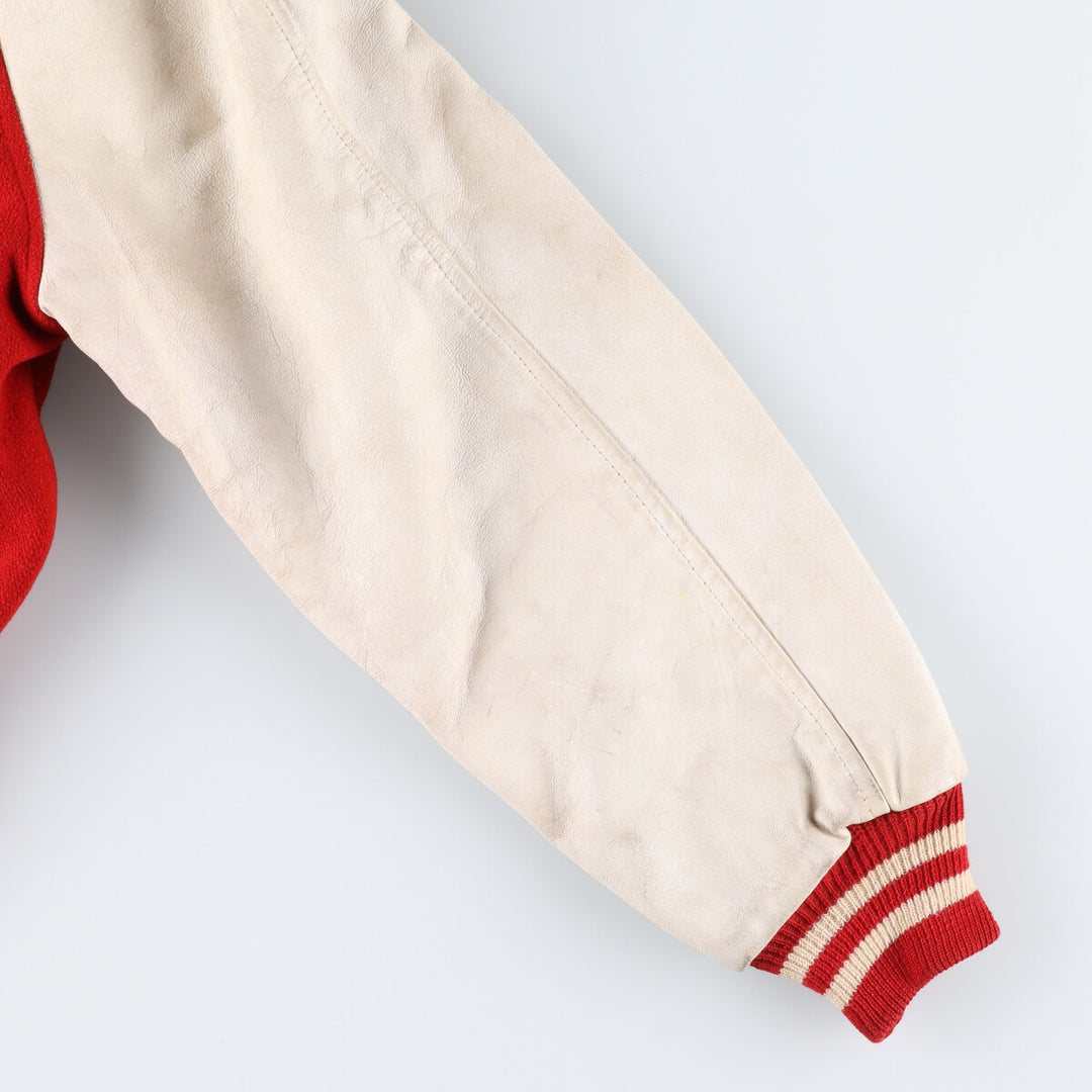 60s-70'S BUTWIN Leather Sleeve Wool Varsity Jacket Award Jacket Varsity Jacket Men's L Size Vintage /evb009908