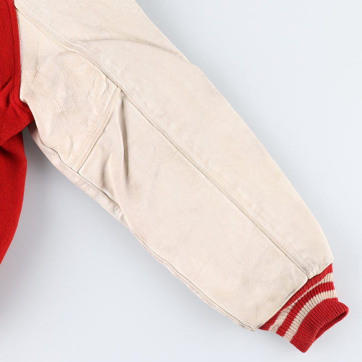 60s-70'S BUTWIN Leather Sleeve Wool Varsity Jacket Award Jacket Varsity Jacket Men's L Size Vintage /evb009908