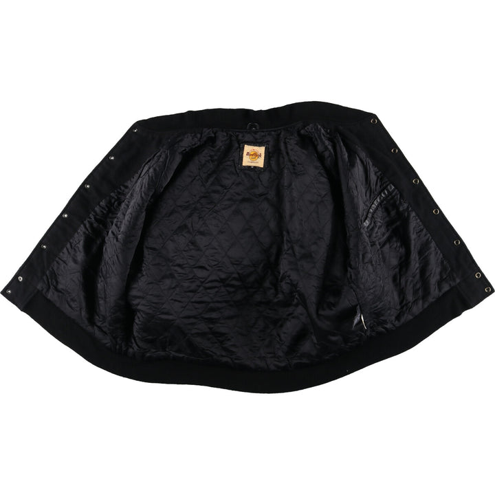 90'S Hard Rock Cafe Padded Sleeve Leather Acrylic x Wool Button Varsity Jacket Men's M Size /evb009909