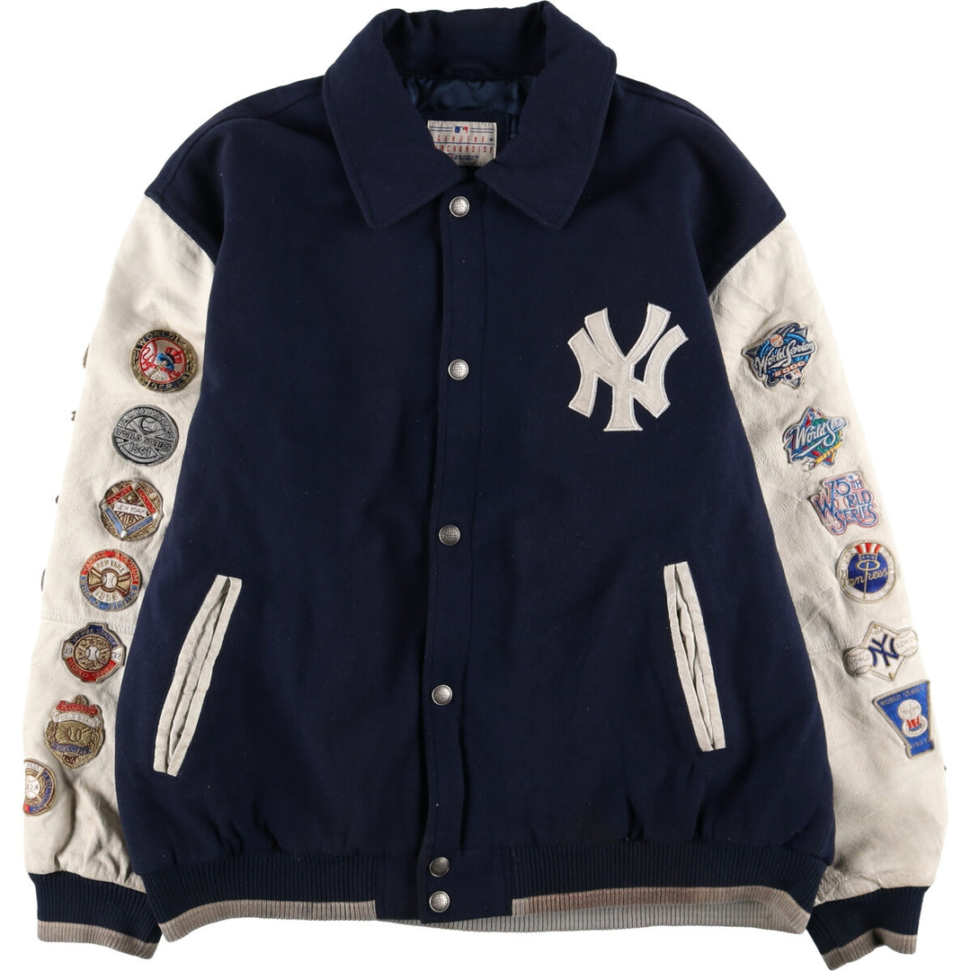 Genuine Merchandise New York Yankees Leather Wool Jacket Award Jacket Men's XXL /evb009910