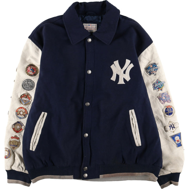 Genuine Merchandise New York Yankees Leather Wool Jacket Award Jacket Men's XXL /evb009910