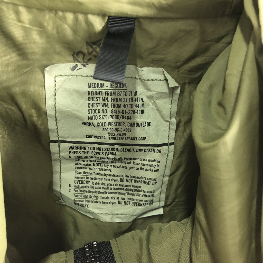 Genuine US military item, 90'S camouflage pattern woodland camo ECWCS 1st GEN late model military Gore-Tex parka made in USA vintage /evb009918