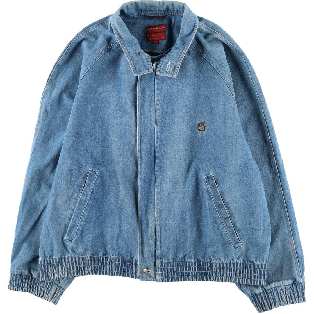 70'S Ralph Lauren Chaps Denim Harrington Jacket Swing Top Men's L Size Vintage /evb009963
