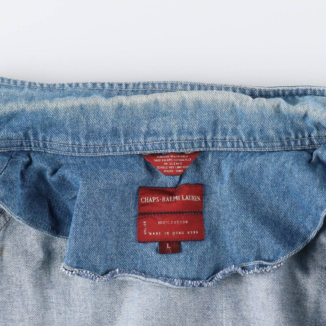 70'S Ralph Lauren Chaps Denim Harrington Jacket Swing Top Men's L Size Vintage /evb009963