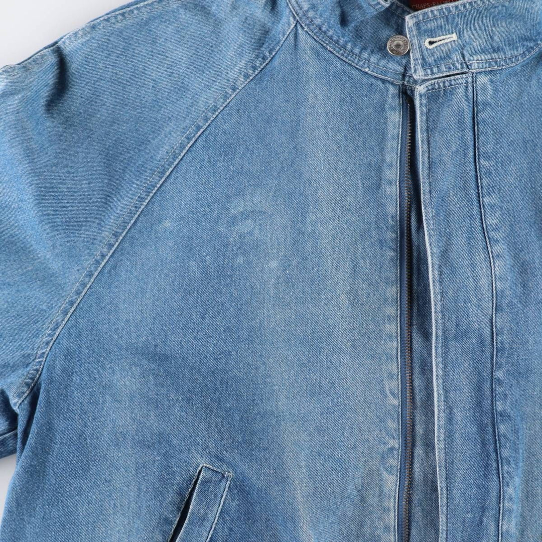 70'S Ralph Lauren Chaps Denim Harrington Jacket Swing Top Men's L Size Vintage /evb009963