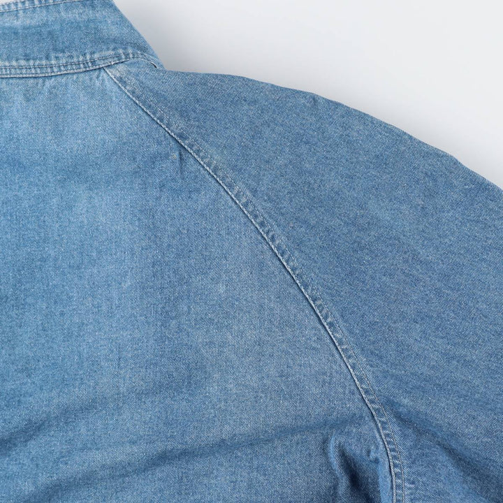 70'S Ralph Lauren Chaps Denim Harrington Jacket Swing Top Men's L Size Vintage /evb009963