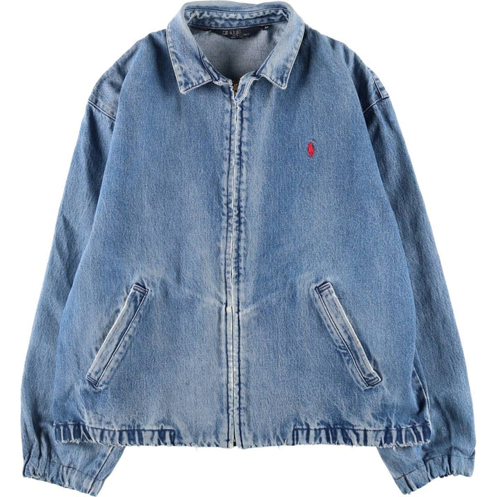 90'S Polo by Ralph Lauren denim swing top sports jacket made in USA men's size M vintage /evb009965