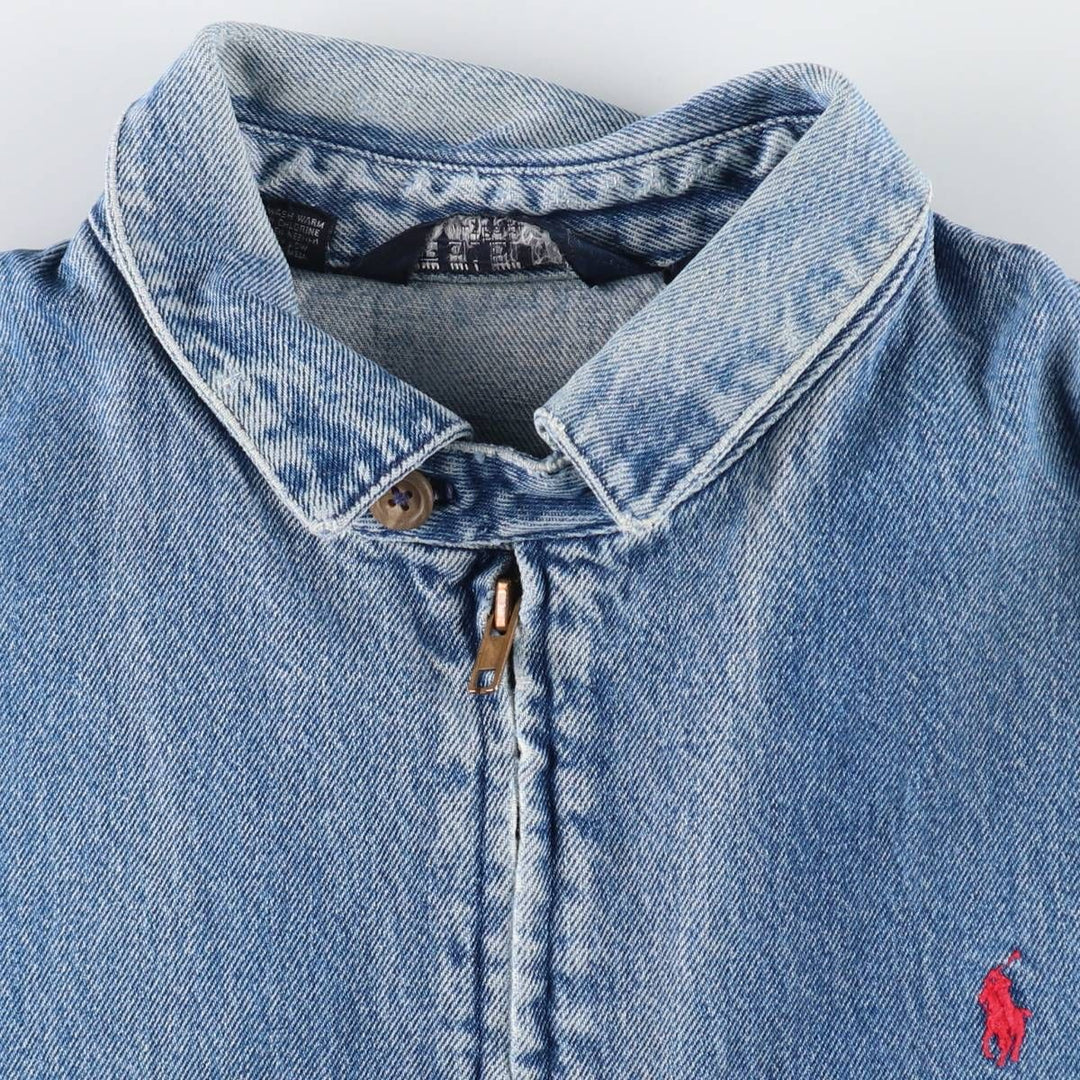 90'S Polo by Ralph Lauren denim swing top sports jacket made in USA men's size M vintage /evb009965