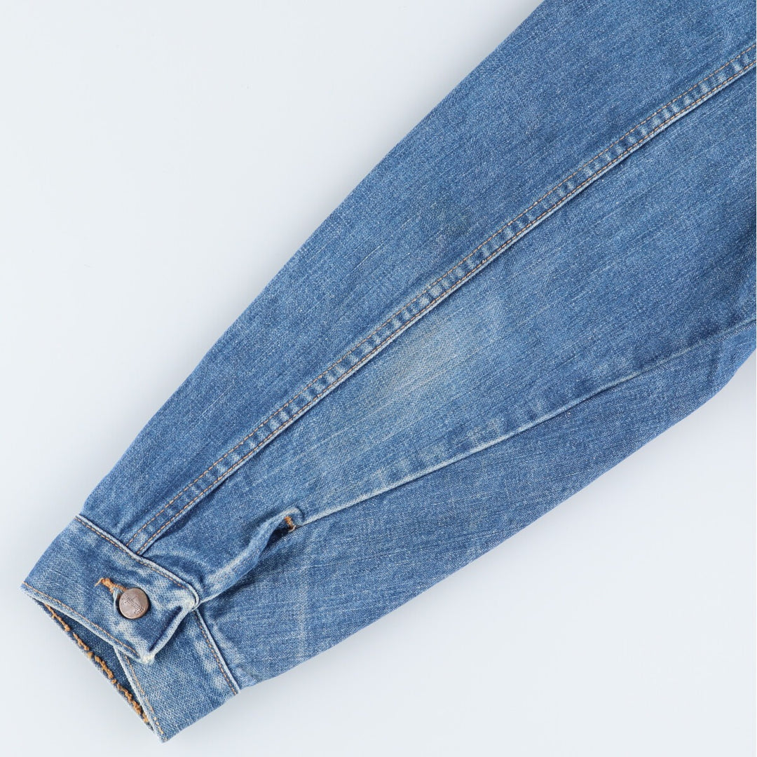 Vintage 70'S Wrangler black tag denim jacket, made in USA, size S, men's size /evb009977