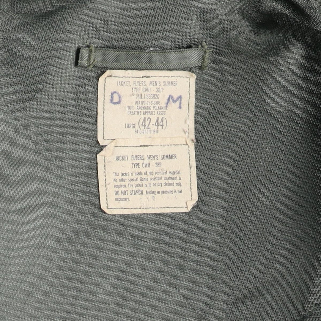 Actual US Army 90's CWU-36 Aromatic polyamide Khaki type Vintage Second Hand