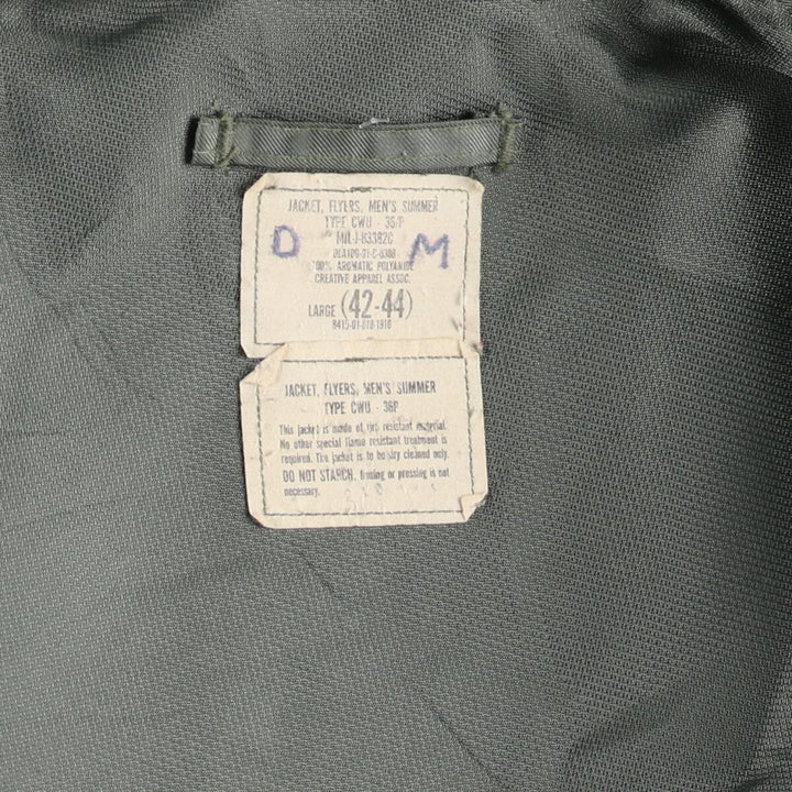 Actual US Army 90's CWU-36 Aromatic polyamide Khaki type Vintage Second Hand