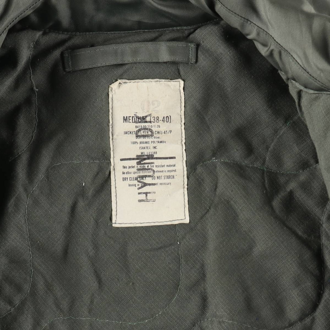 90'S US military authentic CWU-45/P military flight jacket made in USA MEDIUM (38-40) equivalent to men's M Vintage /evb010065