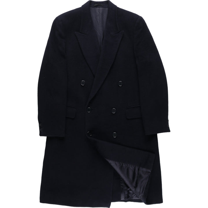 Yves Saint Laurent Double-breasted Peaked Lapel Wool Chesterfield Coat Made in Spain Men's L size /evb010076