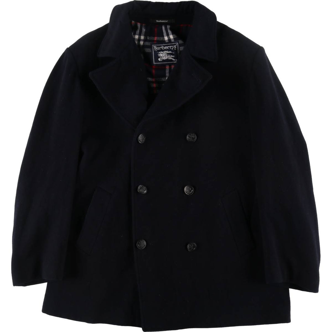 Burberry's double-breasted wool half coat made in Spain, men's size L /evb010089