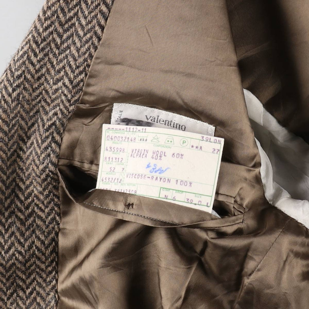 Valentino VALENTINO UOMO Herringbone Wool Tailored Jacket Made in Italy Men's L size /evb010099
