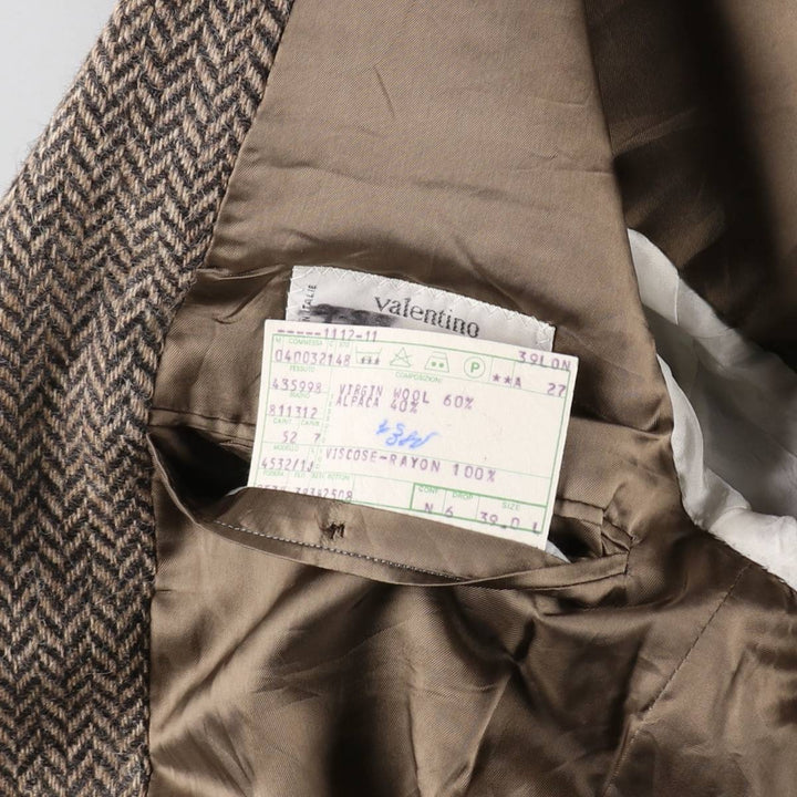Valentino VALENTINO UOMO Herringbone Wool Tailored Jacket Made in Italy Men's L size /evb010099
