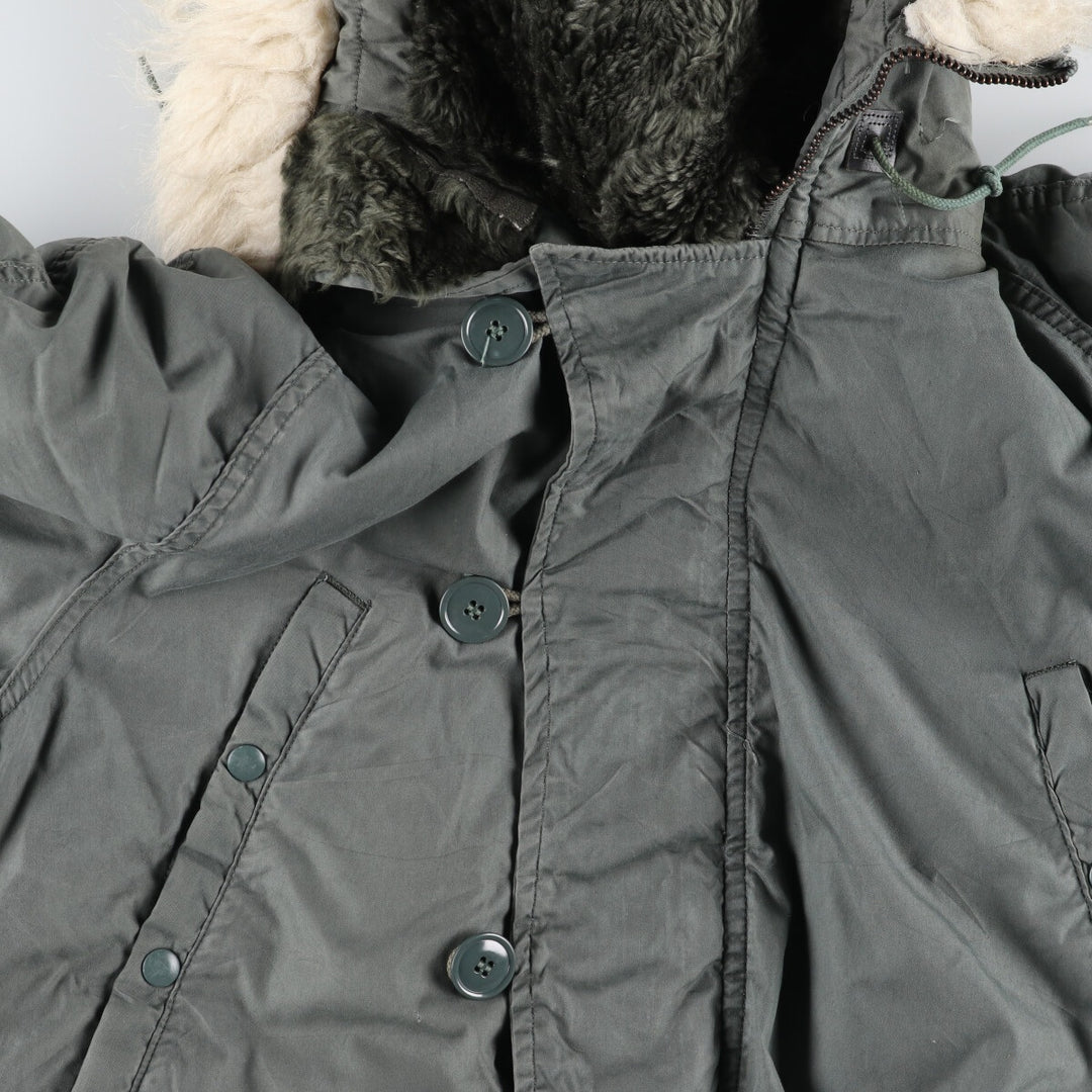 Authentic US military N-3B flight jacket from the 1980s, made in the USA, medium, men's size M, vintage. cotton Khaki type Vintage Second Hand