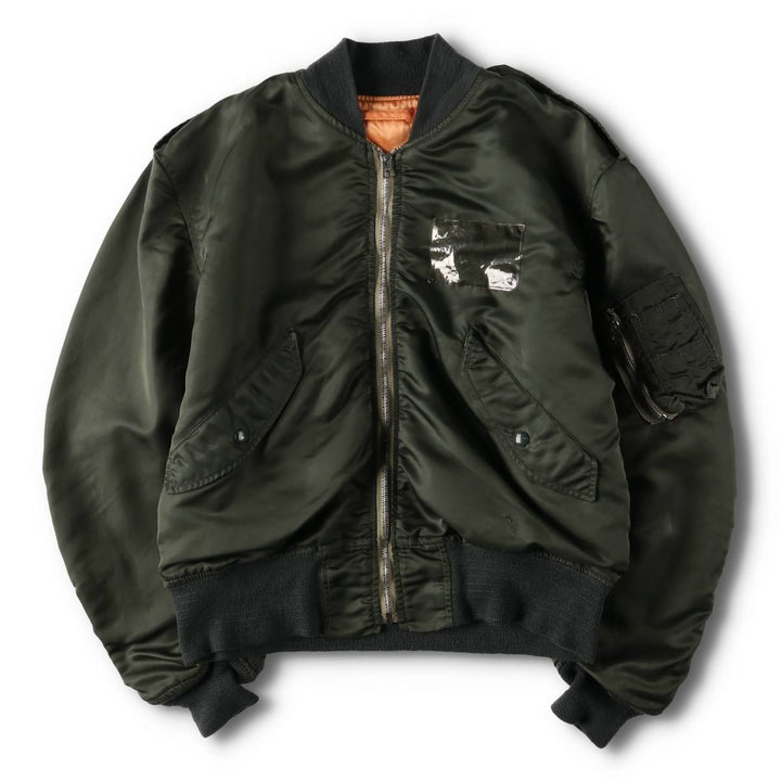1960'S US Military L-2B Military Flight Jacket MEDIUM Men's M Nylon Khaki type Vintage Second Hand