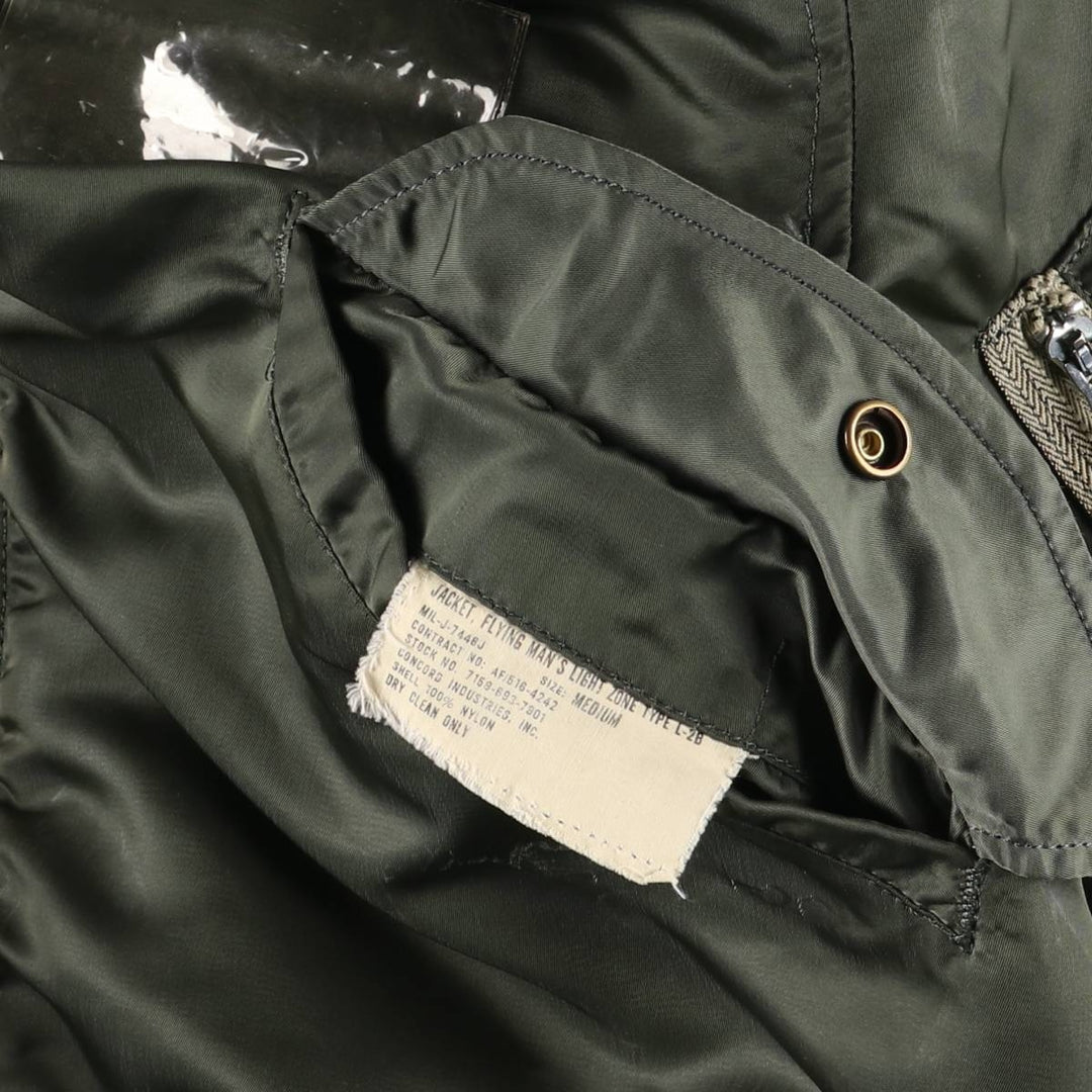 1960'S US Military L-2B Military Flight Jacket MEDIUM Men's M Nylon Khaki type Vintage Second Hand