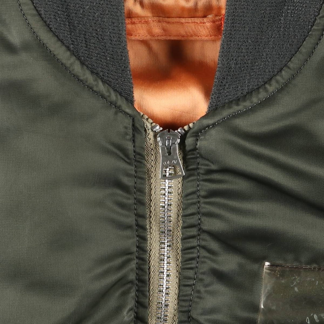 1960'S US Military L-2B Military Flight Jacket MEDIUM Men's M Nylon Khaki type Vintage Second Hand