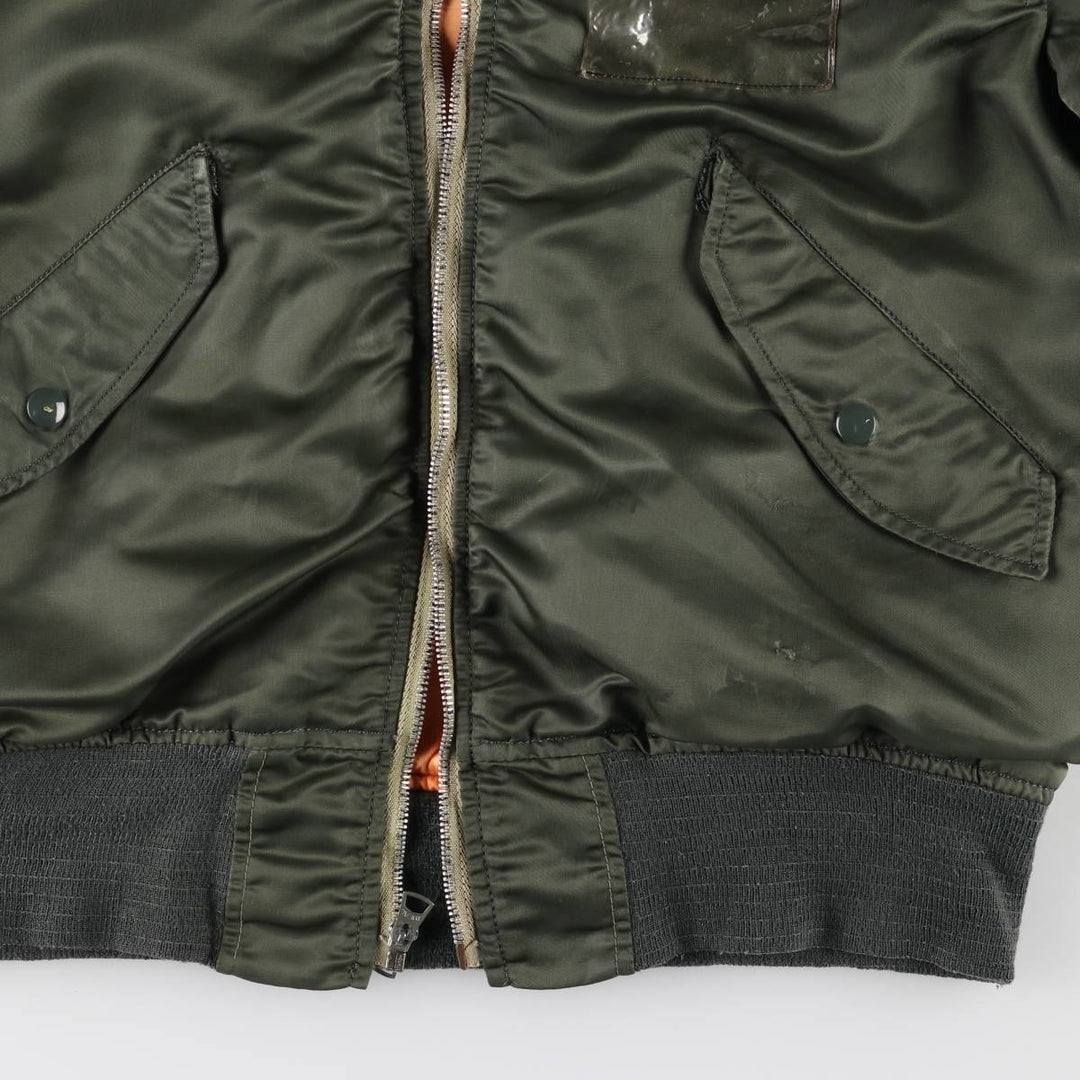 1960'S US Military L-2B Military Flight Jacket MEDIUM Men's M Nylon Khaki type Vintage Second Hand