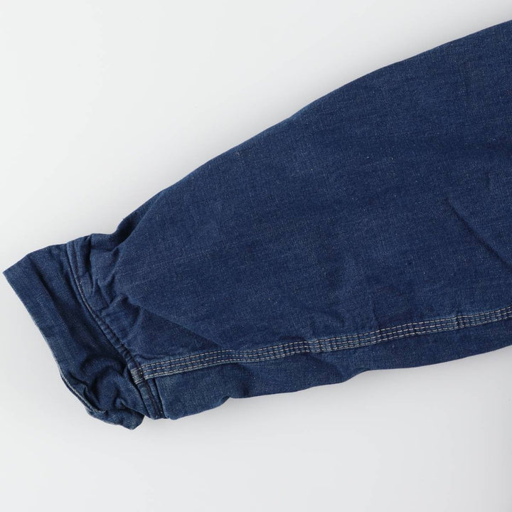 Dark blue 60s-70'S Sears ROEBUCK denim coverall made in USA, men's size L, vintage unclear blue type Vintage Second Hand