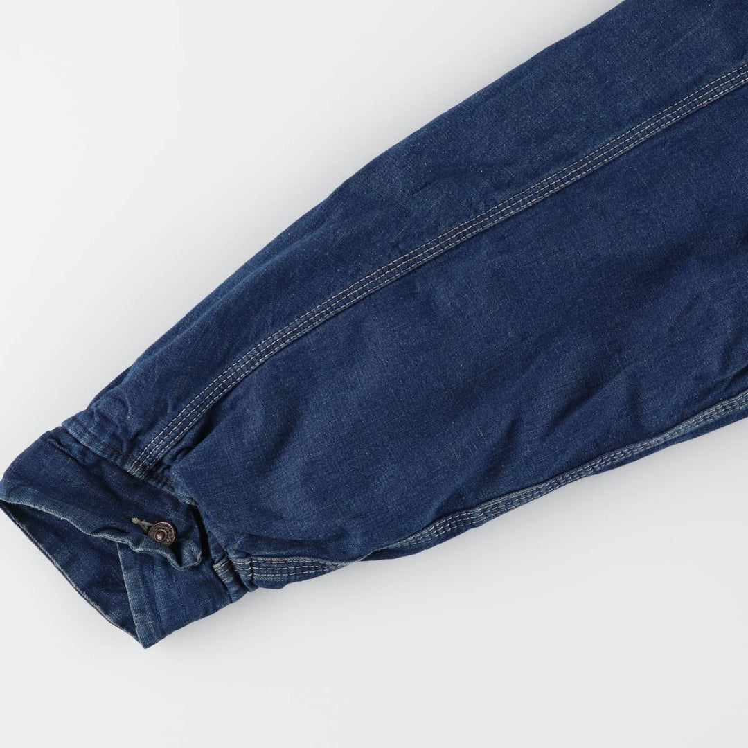 Dark blue 60s-70'S Sears ROEBUCK denim coverall made in USA, men's size L, vintage unclear blue type Vintage Second Hand